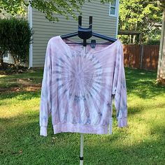 Nwt Young Fabulous And Broke Yfb Sweatshirt Sz S Pink/Purple/Blue Tie-Dye Top. This Shirt Is Super Soft And Warm, Perfect For Fall! Purple Soft-washed Relaxed Fit Tops, Summer Soft-washed Purple Tops, Purple Hand Dyed Tops For Spring, Casual Long Sleeve Hand Dyed Tops, Casual Hand Dyed Long Sleeve Tops, Casual Hand Dyed Purple Tops, Casual Lavender Long Sleeve Top, Lavender Long Sleeve Casual Top, Hand Dyed Purple Cotton Tops