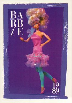 the barbie doll is wearing a pink dress and green tights