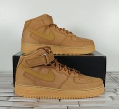 Light Brown Nike Shoes, Nike Air Force Brown, Brown Nike Shoes, Nike Air Force 1 Mid, Ugg Classic Ultra Mini, Air Force 1 Mid, Air Force 1 High, Nike Air Force 1 07, Ugg Classic