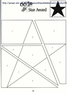 the star award is shown in black and white, as well as an image of stars