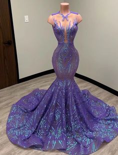 Mermaid / Trumpet Evening Gown Elegant Dress Formal Court Train Sleeveless Illusion Neck Sequined with Sequin Flower Girl Dresses Mermaid, Cheap Evening Gowns, Gown Elegant, Wedding Dress Sequin, Sequin Wedding, Dresses Formal Elegant, Evening Gowns Elegant, Mermaid Evening Dresses, Evening Formal