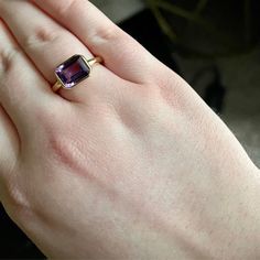 14k Gold Amethyst Ring, Natural Amethyst Ring, Emerald Cut Amethyst Ring, East West Emerald Cut Ring, February Birthstone - Etsy Elegant Emerald Cut Amethyst Birthstone Ring, Elegant Emerald-cut Amethyst Birthstone Ring, Classic Emerald Cut Amethyst Ring, Classic Emerald-cut Amethyst Ring, Classic Rectangular Amethyst Ring, Purple Amethyst Ring With Emerald Cut And Gemstone Accents, Rectangular Amethyst Ring For Anniversary, Purple Emerald Cut Amethyst Ring With Gemstone Accents, Emerald Cut Amethyst Ring, Fine Jewelry Style