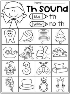 a printable worksheet for children to practice the sound and number recognition skills