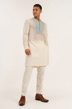 Shop for Dhruv Vaish Cream Handloom Cotton Kurta for Men Online at Aza Fashions Cotton Kurta For Men, Kurta Designs Men's, Stylish Boy Clothes, Plain Kurta, Gents Kurta Design, Kurta For Men, Gents Kurta, Kurta Patterns, Kurta Men