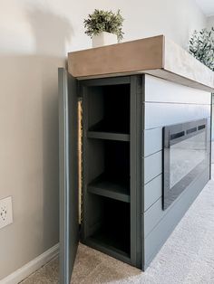 an instagram image of a storage cabinet with shelves