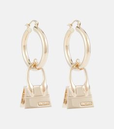 Hoop Earrings in Gold - Jacquemus | Mytheresa Jacquemus Bag, It Bag, Earrings In Gold, Earring Crafts, Fashion Jewelry Earrings, Single Earring, Pierced Ears, Designer Earrings, Flower Earrings