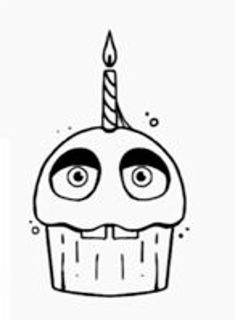 a birthday cupcake with a candle on it's top and eyes drawn by hand