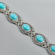 Material: Alloy Color: Cyan Fashion Element: Ellipse Style: INS Style Trendy Turquoise Metal Bracelets, Southwestern Style Blue Bracelets For Beach, Bohemian Turquoise Bracelets For Summer, Trendy Turquoise Jewelry For Vacation, Blue Southwestern Style Jewelry For Summer, Southwestern Blue Jewelry For Summer, Blue Southwestern Style Summer Jewelry, Turquoise Bracelet Jewelry For Summer, Turquoise Bracelet Jewelry For Vacation