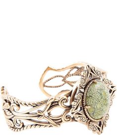 From Barse&#x2C; this cuff bracelet features: Bronze metalSerpentine stoneOpen&#x2C; no closureApprox. 2.5" diameterImported. Serpentine Stone, Bronze Bracelets, Statement Bracelet, Artisan Craft, Dillard's, Bronze Color, Cuff Bracelet, Jewelry Crafts, Clothing Accessories