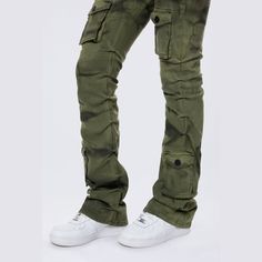 Details Fit: Nova - High Rise, Stacked Fit Color: Clover Green Material: 97% Cotton / 3% Spandex Style: AP24720EC Military Style Fitted Bottoms For Streetwear, Fitted Military Style Bottoms For Streetwear, Casual Acid Wash Pants With Pockets, Fall Acid Wash Bottoms With Pockets, Trendy Acid Wash Pants With Pockets, Fall Acid Wash Pants With Pockets, Acid Wash Casual Bottoms With Side Pockets, Fitted Acid Wash Jeans With Pockets, Casual Acid Wash Cargo Pants With Pockets