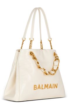 Balmain 1945 embossed bag in creme. 100% Calfskin 40x30x13.5cm Fits Iphone 15 Pro Max Made in Italy Luxury Cream Tote Bag, Luxury Cream Rectangular Bag, Luxury Cream Shopping Bag, Luxury Everyday Cream Bag, Luxury Cream Bags With Double Handle, Luxury Cream Shoulder Bag, Luxury Cream Shoulder Bag For Shopping, Luxury Cream Rectangular Shoulder Bag, Classic White Bags With Embossed Logo