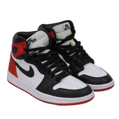 - Black, White And Red Exterior - Red Top - Size Us 7.5 - No Box Condition: The Sneakers Are In Overall Decent Condition With No Major Imperfections Red White And Black Jordans, High Top Jordans, Holy Girl, Black Nike Shoes, Wishlist 2024, Top Satin, Black Jordans, Jordan Red, Air Jordan 1 Retro High