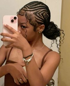 Straight Back Braids Into Two Buns, Stitch Braids With Design And Color, Scalp Braids Bun, Design Scalp Braids, Corn Rows Ponytail Hairstyles, Alicia Keys Braids With Curls Bun, Feed In Braids Cornrows Straight Back Bun, Black And Blonde Stitch Braids, Alicia Keys Braids With 2 Buns