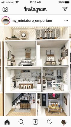 an instagram photo of a doll house with lots of furniture and decor on it