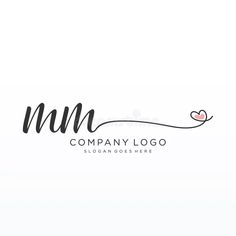 the letter m and w with a heart on it logo design for company royalty illustration