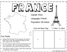 the map of france is shown in black and white, with an image of the eiffel tower