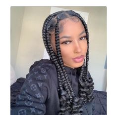 Senegalese Twist Crochet Hair, Jumbo Box Braids, Goddess Braids Hairstyles, Box Braid Wig, Braided Wig, Synthetic Hair Extensions, Easy Braids, Cornrows Braids, Long Braids