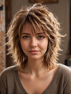 Amazon.com / Beauty / Short Bob Hairstyles Short Wavy Hairstyles For Thinning Hair, Medium Octopus Haircut, Shag Haircuts For Medium Hair, Razor Shag Haircut Fine Hair, Women's Shag Haircut, Layered Cut Short Hair, Short Layered Shag Haircuts, Medium Length Shag Haircuts Modern, Medium Length Hair With Layers Over 50