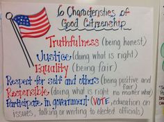 an american flag and some writing on a white board with words written in different languages