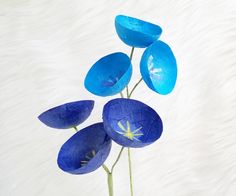 Paper Mache #papermacheflower #blueflowers #cuteflowers Learning Calligraphy, Egg Carton Flowers, E Flowers, Blue Tissue Paper, Different Art, Paper Peonies, Paper Mache Art, August 1st