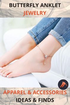 Gold Butterfly Anklet by Mounteen. Embrace the beauty and symbolism of butterflies with this stunning Gold Butterfly Anklet. Worldwide shipping. Visit to learn more or save to your board for later! Apparel & Accessories, Jewelry