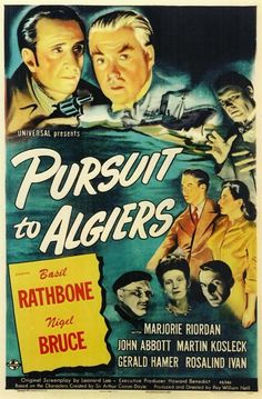 a movie poster for pursuit to alger's with two men in the water