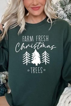 Farm Fresh Christmas Trees Graphic Fleece Sweatshirts.Unisex Crew Neck Long Sleeve Sweaters Knits.Crafted from premium materials, tailored to your lifestyle, ensuring a comfortable fit for any occasion.Family Group Uniforms Birthday Party Gift Concert Festival Events.High Quality Direct To Film Printed Graphic Design.50%COTTON,50%POLYESTERNICARAGUAMade In: Nicaragua Holiday Sunglasses, Fur Coat Men, Farm Fresh Christmas Trees, Group Outfits, Long Sleeve Sweaters, Christmas Tree Graphic, Fresh Christmas Trees, Fashion Themes, Plastic Sunglasses