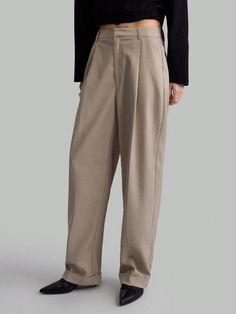 Women's Linen Brown Casual Suit Pants, Suitable For Autumn And Winter Business Attire Khaki Casual   Woven Fabric Plain Straight Leg Non-Stretch All Women Clothing, size features are:Bust: ,Length: ,Sleeve Length: Office Formal Wear, Linen Dress Pants, Trousers Women Wide Leg, Pu Leather Jacket, Casual Suit, Business Dresses, Wool Pants, Business Attire, Linen Women