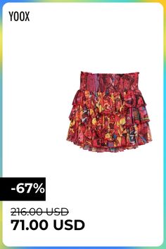 Jersey, Ruffles, Floral design , Color: Red , Size: 4 Summer Stretch Ruffled Mini Skirt, Casual Ruched Flared Skirt, Casual Ruched Flared Skirt Bottoms, Trendy Stretch Ruffled Skirt, Spring Ruched Flared Skirt, Stretch Tiered Mini Skirt For Summer, Trendy Ruffled Party Skirt, Trendy Stretch Tiered Skirt, Stretch Flared Skirt With Ruffle Hem