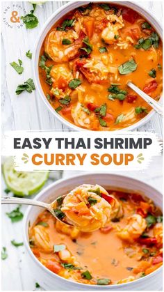 Thai Shrimp Curry Soup is quick to prepare and bursting with vibrant, bold flavors! Why settle for takeout when you can easily create this delicious, aromatic soup right at home? With tender shrimp and a rich, spiced broth, it’s the perfect comforting meal that’s both satisfying and healthy. Shrimp Curry Soup, Shrimp Coconut Curry, Thai Shrimp Curry, Thai Shrimp Soup, Thai Curry Soup, Shrimp Coconut, Shrimp Curry, Thai Shrimp, Coconut Curry Soup