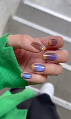 Nail Tattoo, Fire Nails, Blue And Brown, Funky Nails, Dream Nails, Dope Nails, Gel Manicure