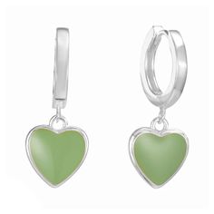 These earrings are the cutest accessories to add to your collection. With their adorable heart pendant, these earrings are sure to receive a lot of love. Wear them alone, or pair them with our matching Love Actually Necklace for the cutest combo! Lavender Earrings, Earrings Aesthetic, Hoop Charms, Love Actually, Dope Jewelry, Earrings Green, Aesthetic Style, You Love Me, Green Earrings