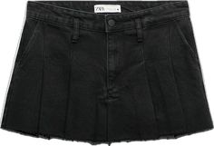 Zara Skirts, Box Pleats, Zara Black, Mini Skirt, Mini Skirts, Zara, High Waisted, Skirt, Tags