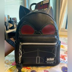 Take A Look At This Beauty. She’s An Exclude Release From Entertainment Earth Done For The Batman Movie. She Is Brand New With Tags And Ready To Get A New Home! Black Cat Design Backpack, Black Cat Design Standard Backpack, Black Backpack With Cat Design For Daily Use, Trendy Black Backpack With Cat Design, Black Backpack With Cat Design, The Batman Movie, Batman Movie, The Batman, Mini Backpack