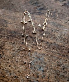 Diamond Droplet necklace in 18k rose gold Droplet Necklace, Chain Diamond, Solid Gold Chains, G H, White Diamonds, Ball Chain, Diamond Cut, 18k Rose Gold, Diamond White