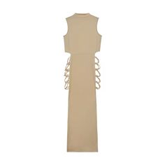 Elevate your wardrobe with the Criss Cross Cut Out Dress, a show-stopping piece designed to turn heads. This sexy bodycon dress features a sleek mock neck and sleeveless silhouette, accentuating your curves with a flawless fit. The standout criss-cross cut-outs add a daring touch, creating a modern, edgy look that’s perfect for any occasion. Crafted from high-quality, stretchy fabric, this dress ensures both comfort and style, hugging your figure beautifully while allowing freedom of movement. W Spring High-neck Dress With Side Slits, Spring High Neck Dress With Side Slits, Fitted High Neck Maxi Dress For Summer, High Neck Fitted Maxi Dress For Date Night, Spring Fitted Bandage Dress With Cutout, Backless Bodycon Dress With Side Slits, Fitted Backless Bodycon Dress With Side Slits, Fitted Bodycon Dress With Side Slits And Backless Design, Chic High Neck Bodycon Dress For Spring