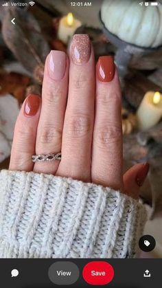 Autumnal Nails Gel, Autumn Shellac Nails, Halloween Shellac Nails, Autumn Gel Nails Short, Autumn Inspired Nails, Simple Autumn Nails Short, Autumn Gel Nails, Short Autumn Nails, Cute Thanksgiving Nails