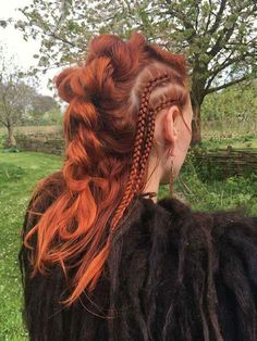 Celtic Hairstyles, Hairstyles Female, Viking Braids, Viking Hair, Fantasy Hair, Grunge Hair, Hair Dos, Ponytail Hairstyles