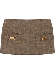 chestnut brown wool gold-tone hardware two side slit pockets above-knee length This item is certified to high animal welfare standards, ensuring that no animals have been subjected to any unnecessary harm for the purposes of making this item and that there is traceability in the supply chain. We've partnered with Good On You — an independent agency that rates how brands perform in relation to their impact on the planet, people and animals, with a multi-criteria rating simplified to a five points scale. In order to be awarded our conscious label, larger brands need to score a minimum of four out of five ('Good'), while smaller brands must score at least three out of five ('It's a start'). This item comes from a brand rated four out of five ('Good') by Good on You at the time it was added on Winter Outfits Skirts, Cute Mini Skirts, Mini Skirt Winter, Skirt For Fall, Brown Clothing, Designer Skirt, Brown Mini Skirt, Brown Skirt, Planet People