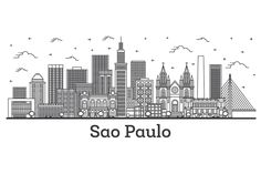 the sao paulo skyline in black and white, with text that reads sao paulo