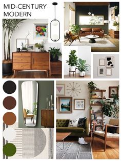 the mid century modern interior design mood board