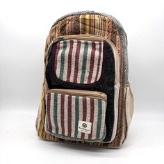 Hemp Cotton Mix Backpack, A Durable And Eco-Friendly Option For Carrying All Your Essentials. This Backpack Is Made From High-Quality Hemp And Heavy Duty Gheri Cotton Fabric, Known For Its Strength And Durability. Very Sturdy Bag,Also Features A Spacious Interior With Plenty Of Room For Your Books, And Other Daily Necessities. The Adjustable Straps Provide A Comfortable Fit, And The Reinforced Stitching Ensures The Backpack Can Withstand Heavy Use. This Hemp Backpack Is Also Environmentally Frie Casual Backpack With Adjustable Strap For Trips, Multicolor Rectangular Backpack For Trip, Multicolor Daily Backpack With Zipper Pocket, Multicolor Laptop Bag For Trips, Daily Use Multicolor Backpack With Zipper Pocket, Casual Rectangular Backpack For Trips, Multicolor Rectangular Backpack With Zipper Pocket, Multicolor Backpack With Zipper Pocket, Multicolor Backpack With Adjustable Strap For Trip