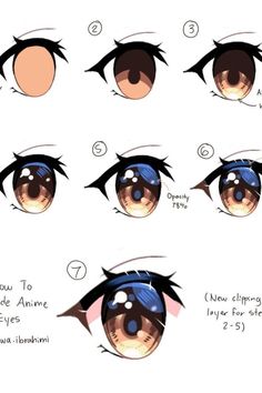 the steps in how to draw anime eyes