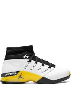 white/black/yellow leather signature Jumpman motif round toe front lace-up fastening sock-style ankle rubber sole Release date: February 10, 2024 These styles are supplied by a premium and authenticated sneaker marketplace. Stocking only the most sought-after footwear, they source and curate some of the most hard to find sneakers from around the world. Sock Style, Aviator Watch, Balenciaga Track, Jordan Air, February 10, Balenciaga Triple S, Yellow Leather, Summer Beach Wear, Derby Shoes