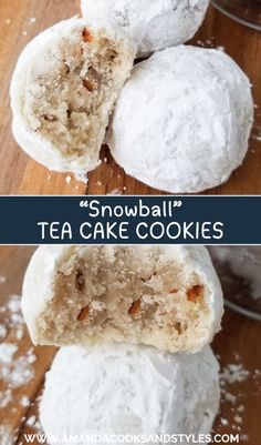 snowball tea cake cookies on a wooden table