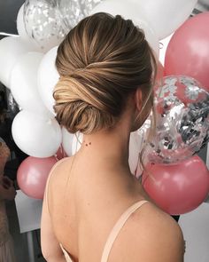 51 Beautiful Bridal Updos Wedding Hairstyles For A Romantic Bride - Fabmood | Wedding Colors, Wedding Themes, Wedding color palettes Chignon Updo Front View, Medium Length Low Updos, Hair Updos Brunette, Maid Of Honor Up Do Hairstyles, Loose Textured Low Bun, Up Dos For Medium Hair With Braids, Loose Knot Bun, Chic Bridal Ponytail, Front Of Wedding Updo