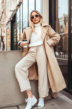 33 Casual Europe Fall Outfits (Your Travel Packing List) Monotone Fall Outfits, Poland Outfits Fall, Fall Italy Outfits Women, Casual Fall Outfits Sneakers, Winter Outfits Timeless, Fall France Outfit, Fall Italy Travel Outfits Women, Fall Europe Trip Outfits, Fall Switzerland Outfits