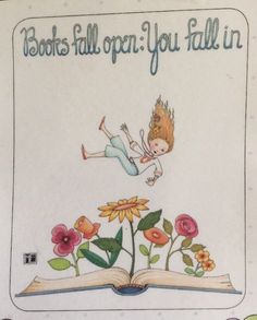 Handmade Fridge Magnet- Mary Engelbreit Artwork-Books Fall Open Love Reading, Book Nerd, First Day Of School