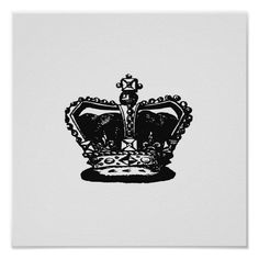 a black and white drawing of a crown