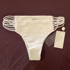 Cheeky Bikini Bottom, Brand New Unworn With Tags Strappy Beachwear Bottoms For Pool, Strappy Summer Beachwear Bottoms, Summer Strappy Beachwear Bottoms, Strappy Beachwear Bottoms For Beach Season, Strappy Summer Pool Bottoms, Fitted Strappy Beach Bottoms, Mikoh Swim, Cheeky Bikinis, Womens Swim